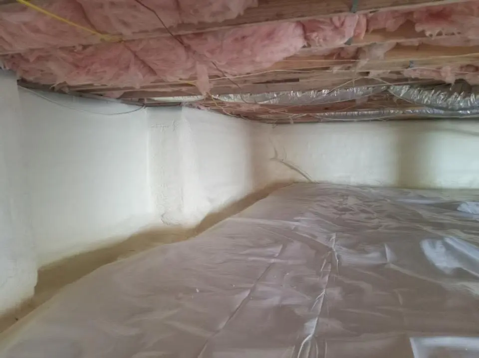 Crawl space encapsulation with closed-cell spray foam for Flat Roof Repair in Jerome